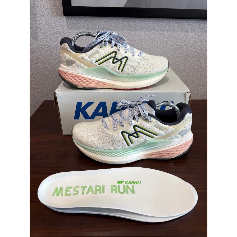Karhu Women's Mestari Run Shoes Mystic Blue Dusty Pink size 9.5 F205001